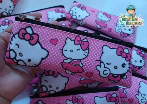 35 Estojos Slim Personalizado Hello Kitty Tam: 19x7cm