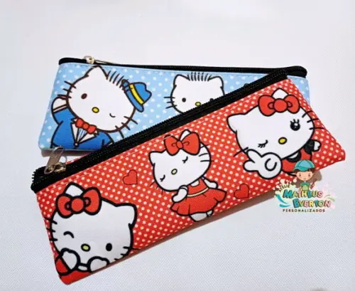 40 Estojos Slim Personalizado Hello Kitty Tam: 19x7cm