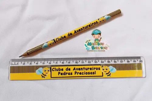 40 Lápis + 40 Réguas Personalizado Abelinha