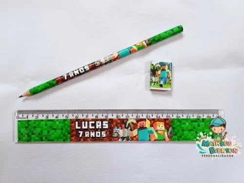 40 Lápis, 40 Réguas e 40 Borrachas Personalizado Trolls