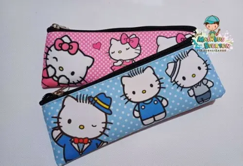 45 Estojos Slim Personalizado Hello Kitty Tam: 19x7cm