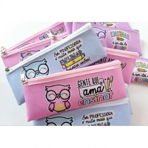45 Estojos Slim Personalizado Professores Tamanho 19x7