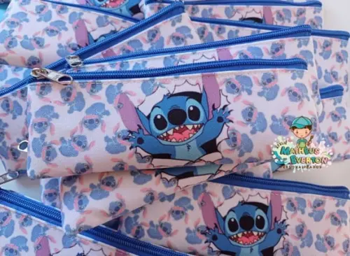 45 Estojos Slim Personalizado Stitch Tamanho 19x7