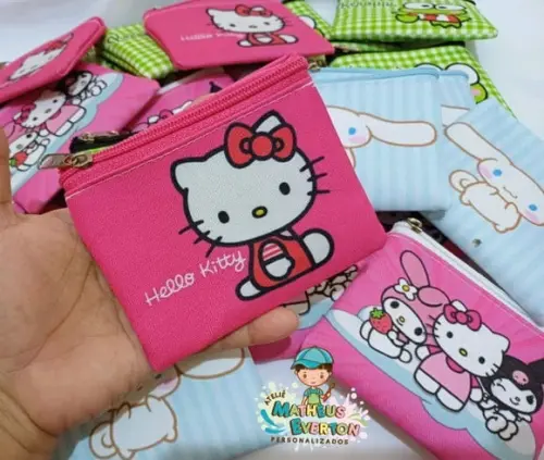 45 Porta Moedas Hello Kitty Tamanho: 10x12cm