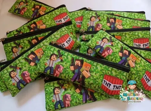 50 Estojos Slim Personalizado Minecraft Tamanho 19x7