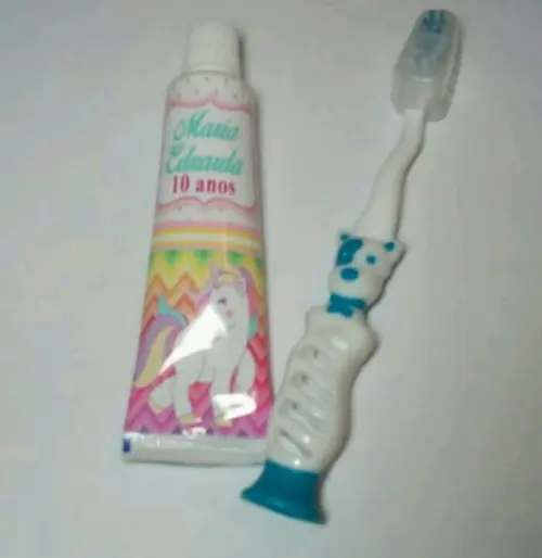 50 Kits Higiene Bucal Personalizado - Tema Unicórnio