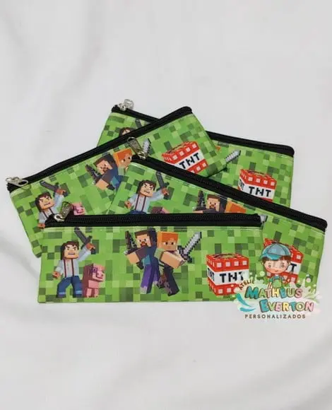 Estojo Slim Personalizado Minecraft Tam: 19x7
