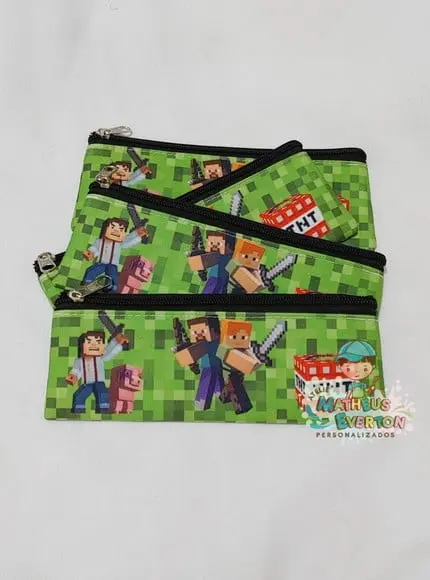 Estojo Slim Personalizado Minecraft Tam: 19x7