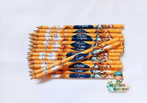 Lápis Personalizado Tema Bela e a Fera