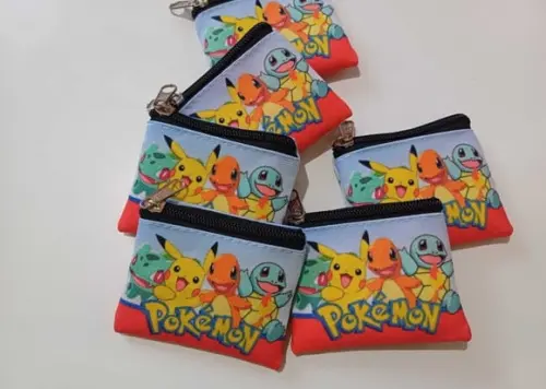 Porta Moedas Personalizada Pokémon ( Frente e Verso)