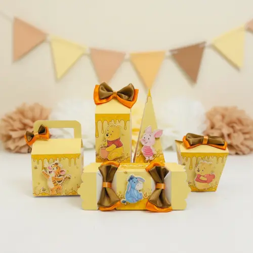 Kit Festa Ursinho Pooh 20 Caixas Personalizadas Lembrancinhas de Festa