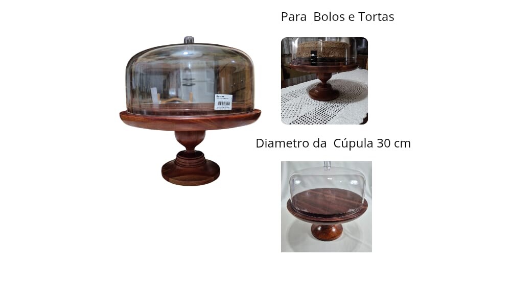 Boleira com Cúpula torneada em Madeira
