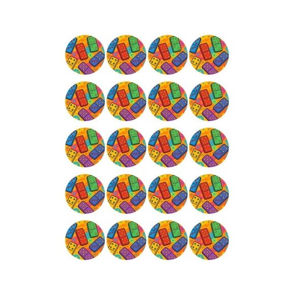 Adesivo Personalizado Latinha 5cm Dominós Coloridos