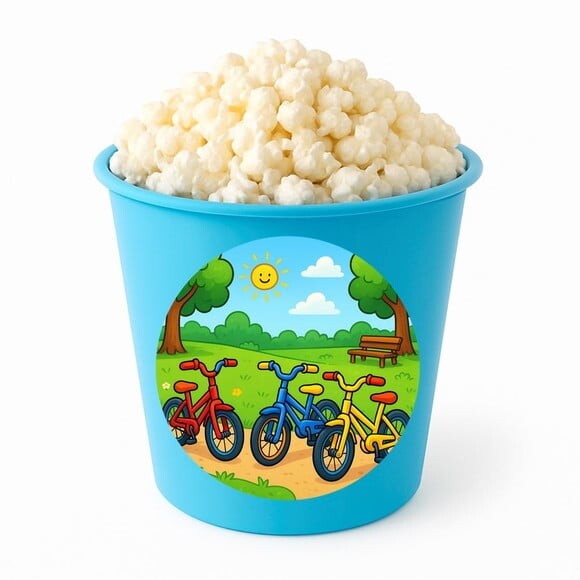 Balde de Pipoca Personalizado Infantil Bicicletas Coloridas