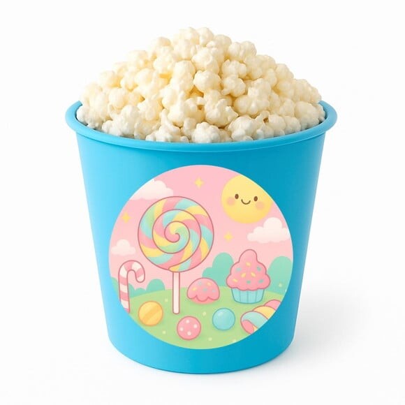 Balde de Pipoca Personalizado Infantil Candy Color