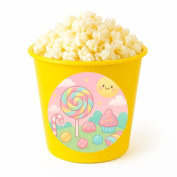 Balde de Pipoca Personalizado Infantil Candy Color