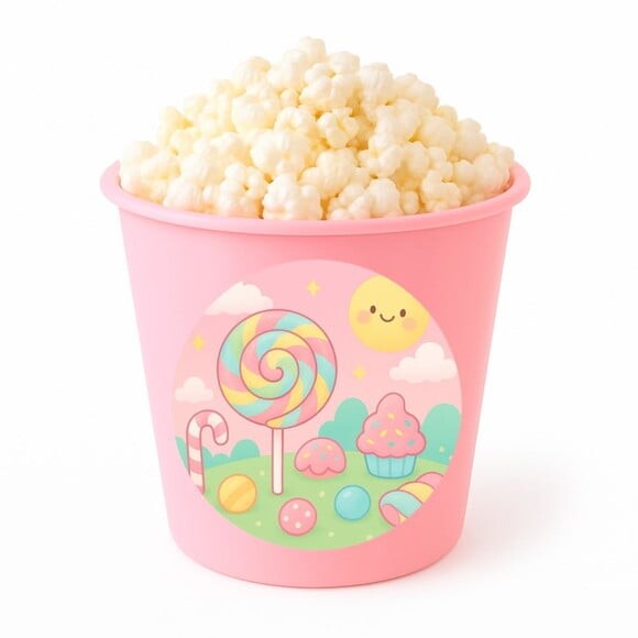 Balde de Pipoca Personalizado Infantil Candy Color