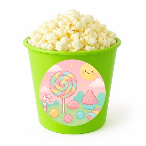 Balde de Pipoca Personalizado Infantil Candy Color