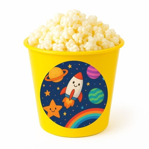 Balde de Pipoca Personalizado Infantil Espaço Colorido
