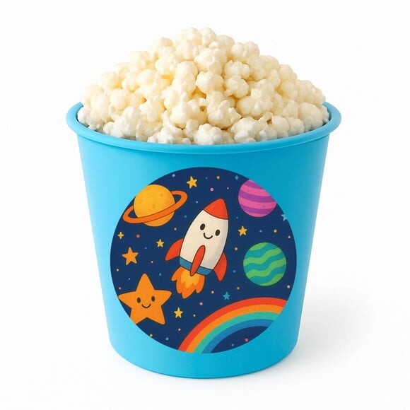 Balde de Pipoca Personalizado Infantil Espaço Colorido