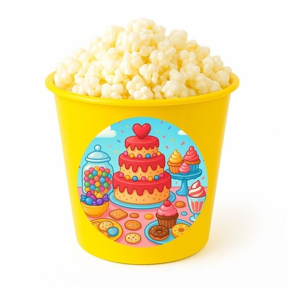Balde de Pipoca Personalizado Infantil Mesa Doces Coloridos