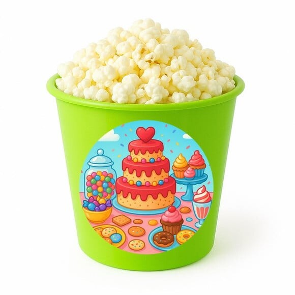 Balde de Pipoca Personalizado Infantil Mesa Doces Coloridos