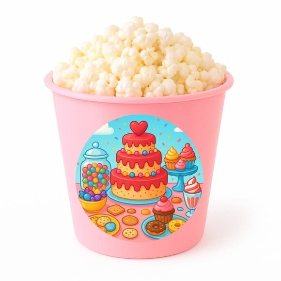 Balde de Pipoca Personalizado Infantil Mesa Doces Coloridos