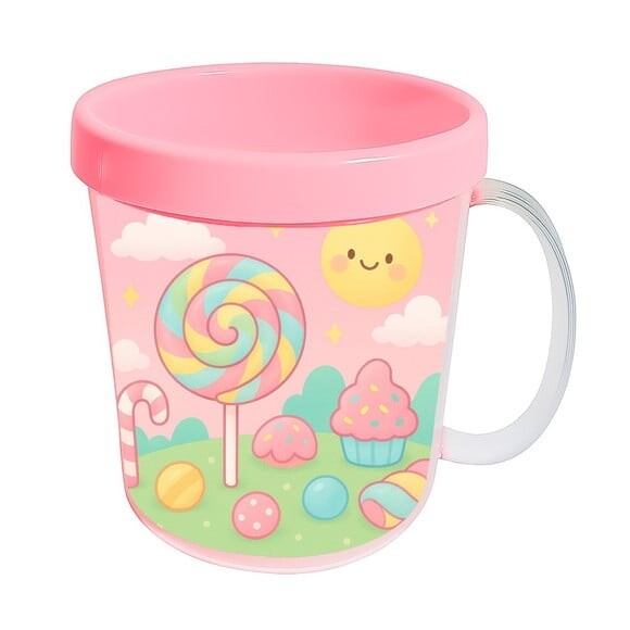 Caneca Acrílica Infantil Personalizada Candy Color