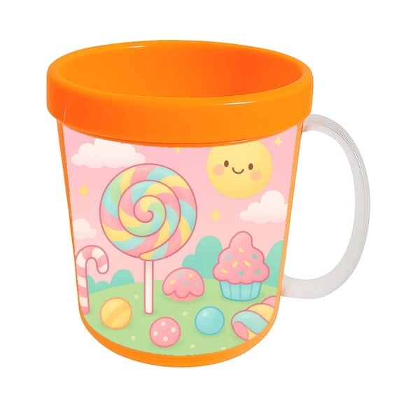 Caneca Acrílica Infantil Personalizada Candy Color