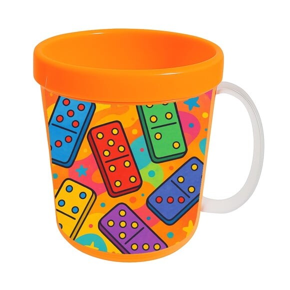 Caneca Acrílica Infantil Personalizada Dominós Coloridos