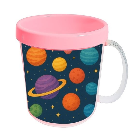 Caneca Acrílica Infantil Personalizada Planetas Coloridos