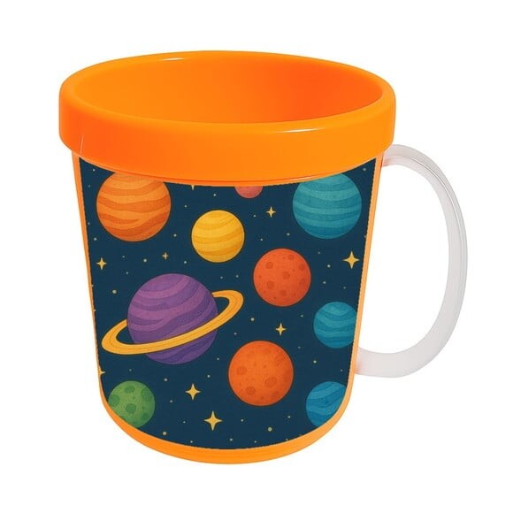 Caneca Acrílica Infantil Personalizada Planetas Coloridos