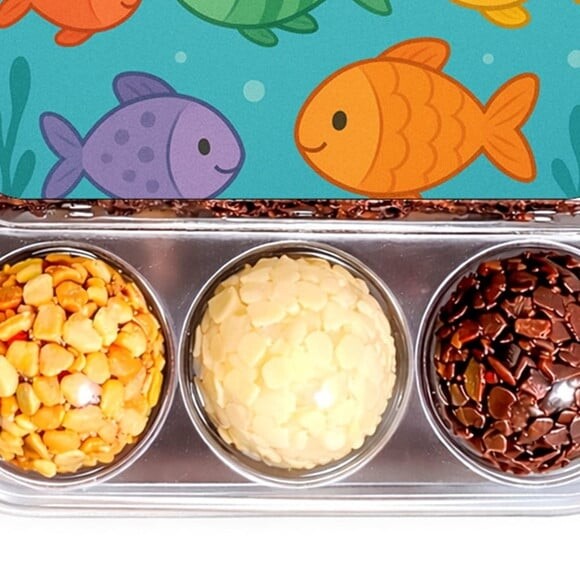 Embalagem Bolo Docinhos Personalizada Peixinhos Coloridos
