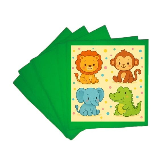 Guardanapo de Papel Personalizado Animais Coloridos