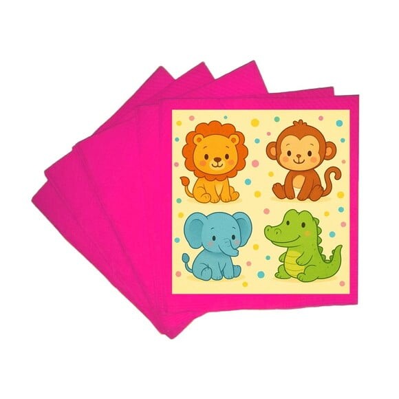 Guardanapo de Papel Personalizado Animais Coloridos