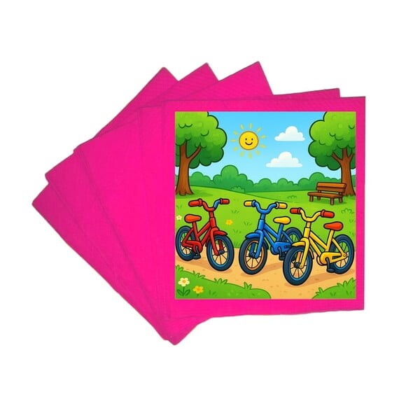 Guardanapo de Papel Personalizado Bicicletas Coloridas