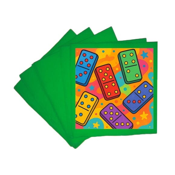 Guardanapo de Papel Personalizado Dominós Coloridos