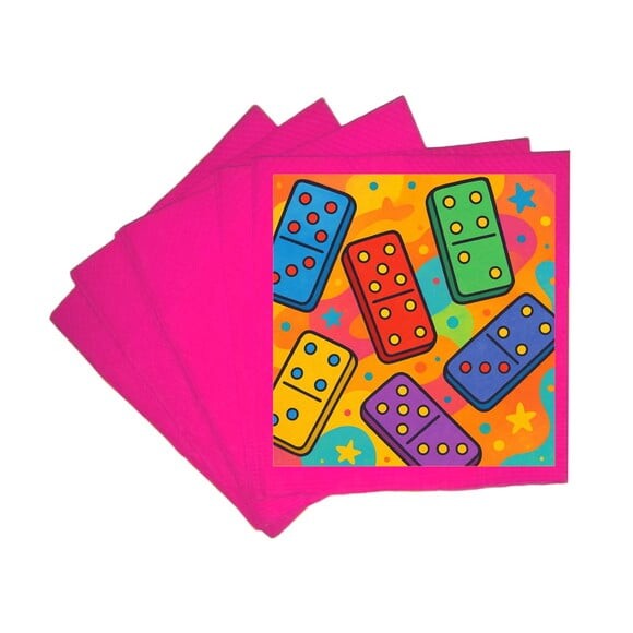 Guardanapo de Papel Personalizado Dominós Coloridos