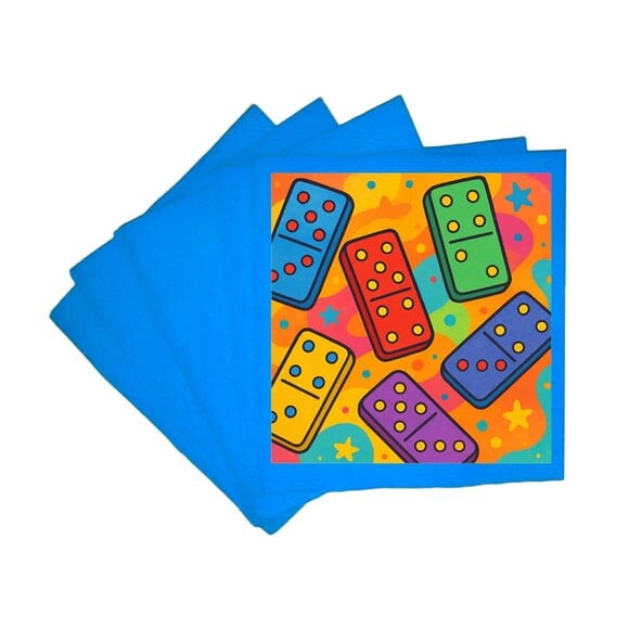 Guardanapo de Papel Personalizado Dominós Coloridos