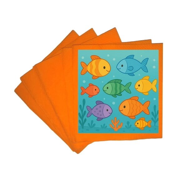 Guardanapo de Papel Personalizado Peixinhos Coloridos