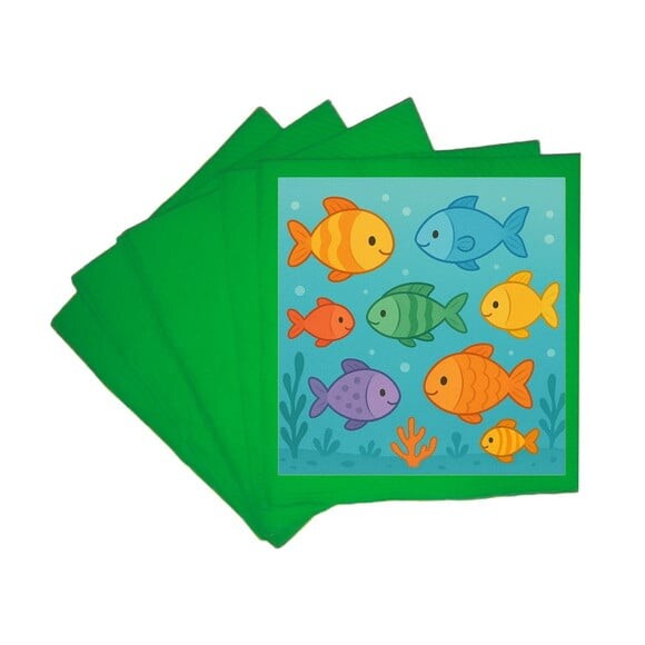 Guardanapo de Papel Personalizado Peixinhos Coloridos