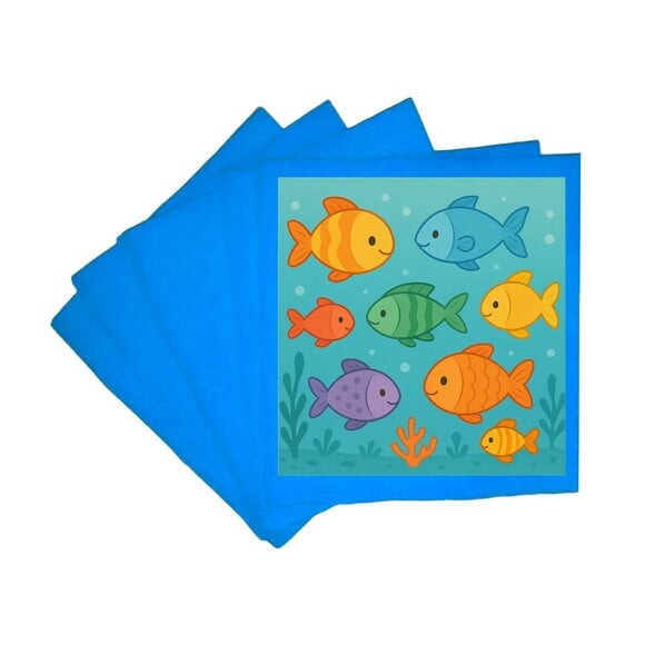 Guardanapo de Papel Personalizado Peixinhos Coloridos
