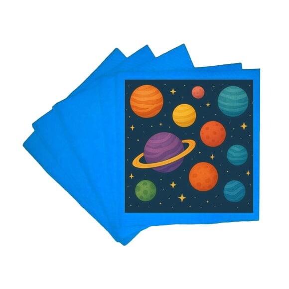 Guardanapo de Papel Personalizado Planetas Coloridos