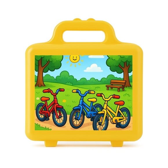 Maleta Plástica Personalizada 12x10cm Bicicletas Coloridas