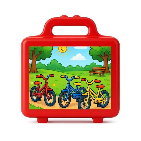 Maleta Plástica Personalizada 12x10cm Bicicletas Coloridas