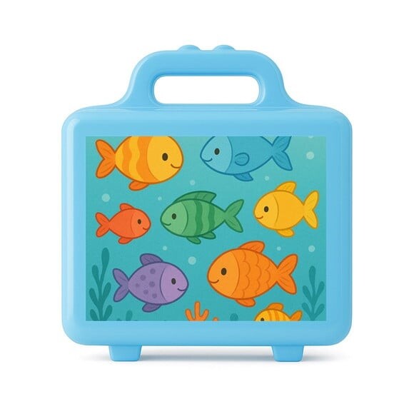Maleta Plástica Personalizada 12x10cm Peixinhos Coloridos