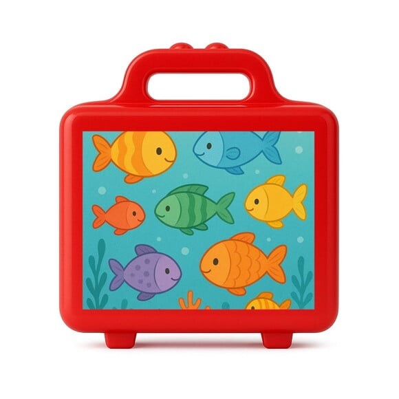 Maleta Plástica Personalizada 12x10cm Peixinhos Coloridos