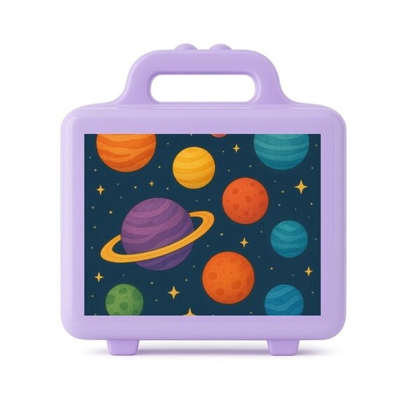 Maleta Plástica Personalizada 12x10cm Planetas Coloridos