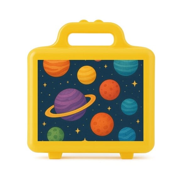 Maleta Plástica Personalizada 12x10cm Planetas Coloridos