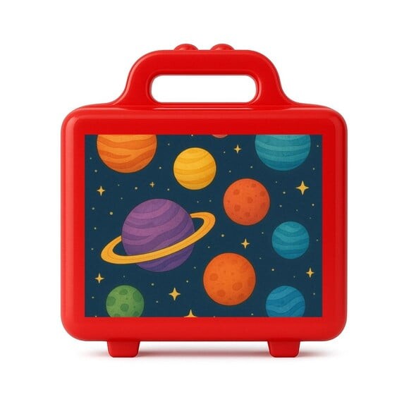 Maleta Plástica Personalizada 12x10cm Planetas Coloridos
